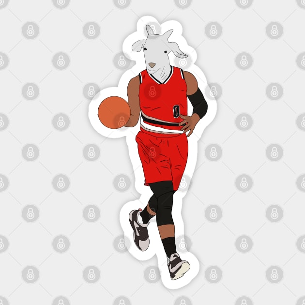 Damian Lillard, The GOAT Sticker by rattraptees